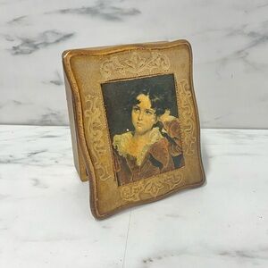 Vintage Mele jewel case wood box jewelry case gold decor storage